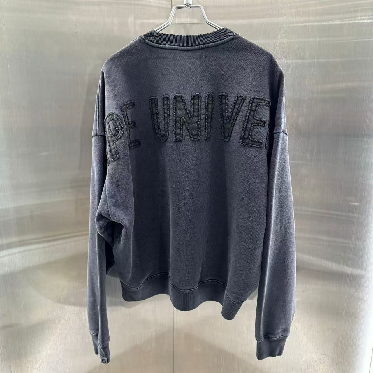 香港直郵 專櫃正品 Aape 26春夏男 字母刺繡復古做舊猿人圓領衛衣D360