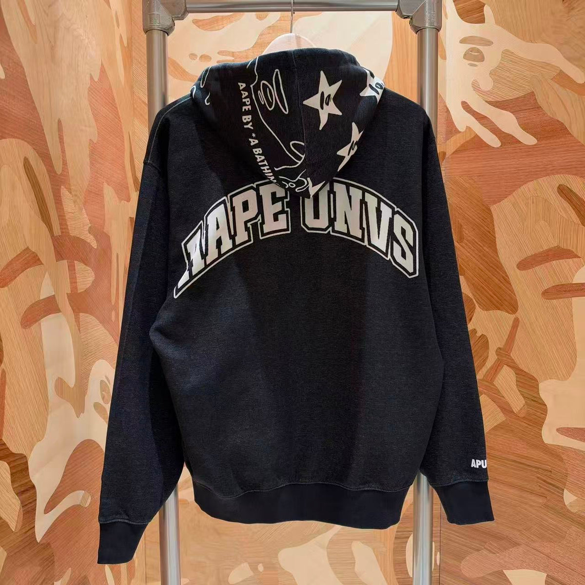 香港直郵 Aape 男裝 26秋冬猿人星星連帽拉鏈休閒開衫外套衛衣E314 AAPSWME314XXR