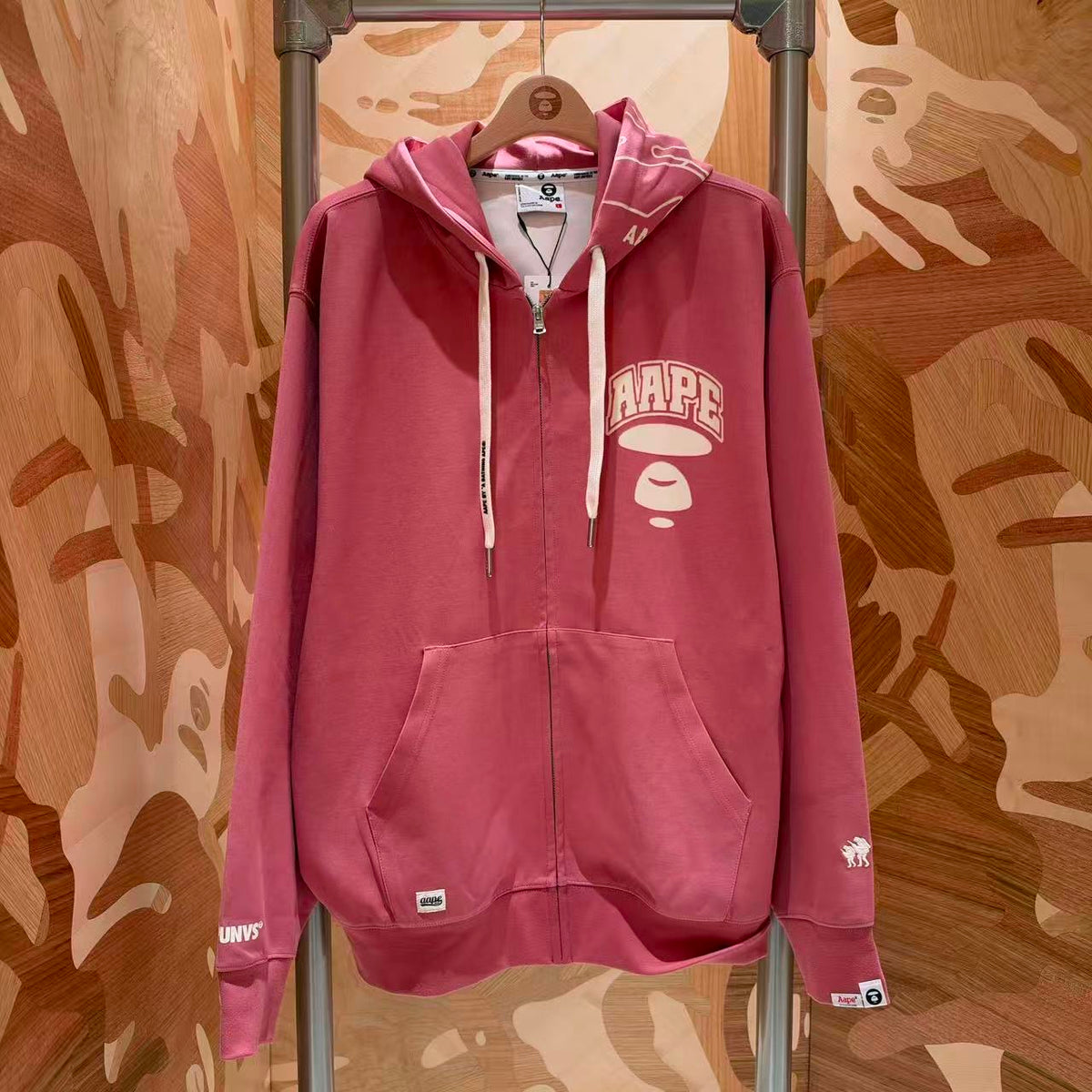 香港直郵 Aape 男裝 26秋冬猿人星星連帽拉鏈休閒開衫外套衛衣E314 AAPSWME314XXR