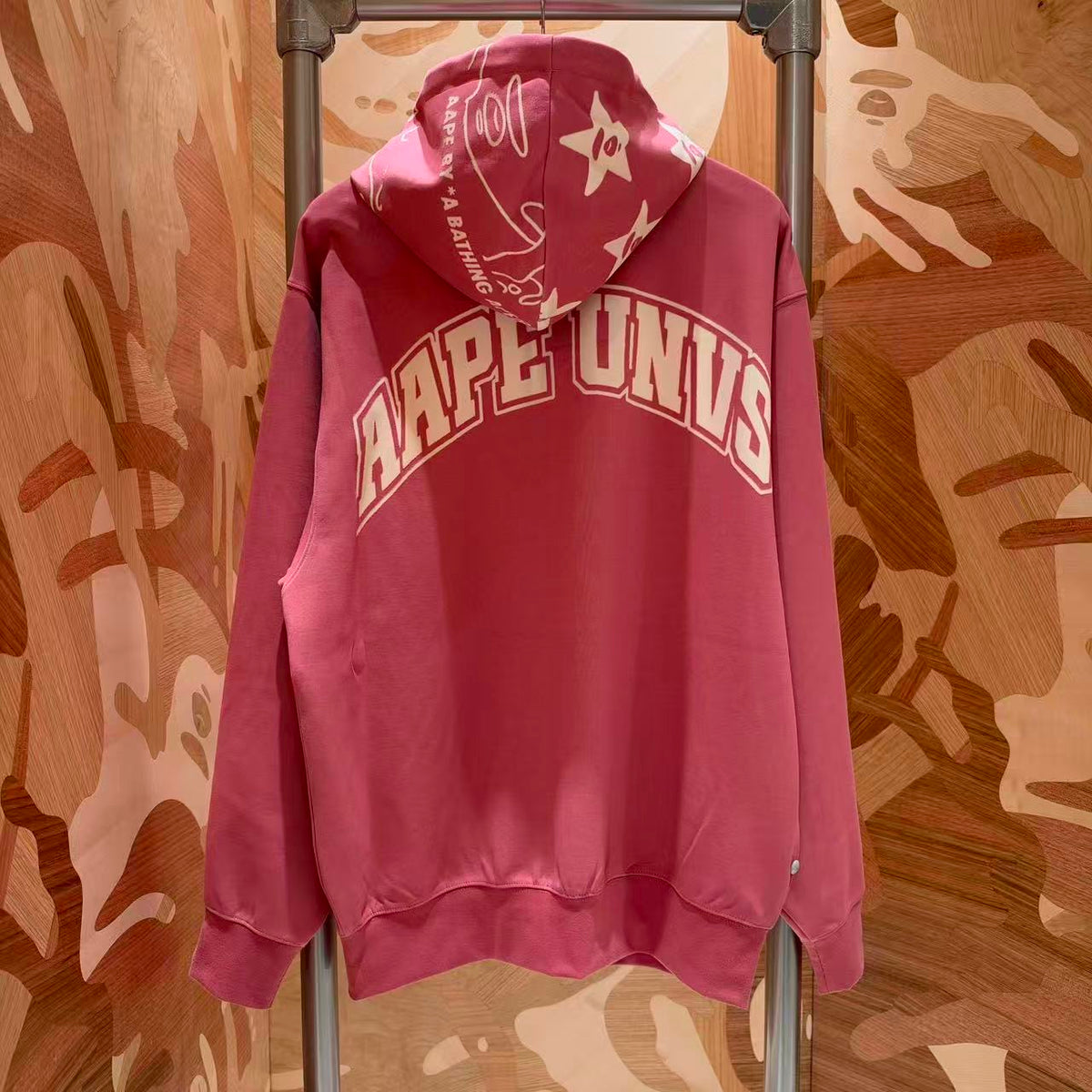香港直郵 Aape 男裝 26秋冬猿人星星連帽拉鏈休閒開衫外套衛衣E314 AAPSWME314XXR