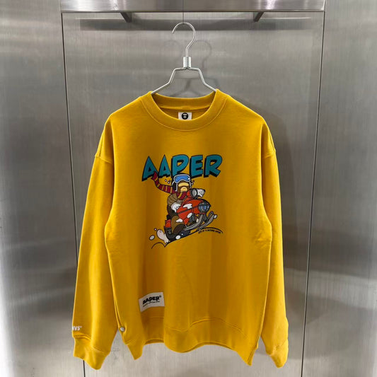 香港直郵 Aape 25秋冬 男 猿人軍團印花休閑潮流薄絨圓領衛衣C367