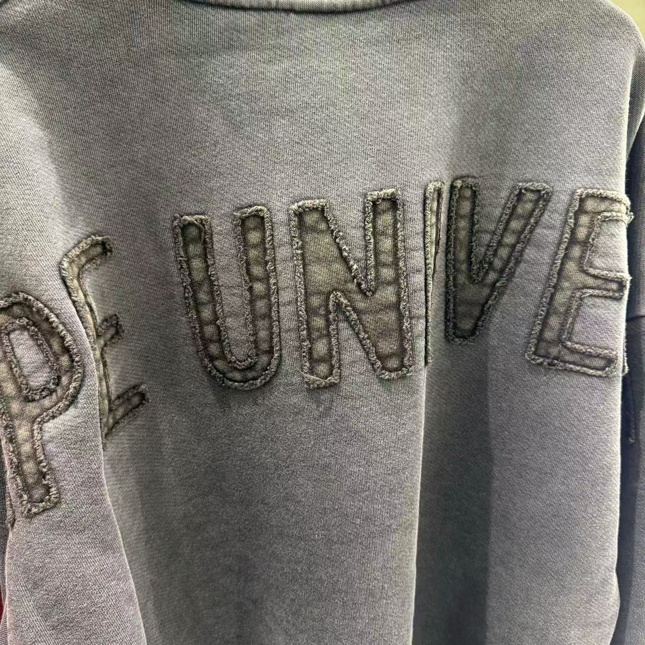 香港直郵 專櫃正品 Aape 26春夏男 字母刺繡復古做舊猿人圓領衛衣D360