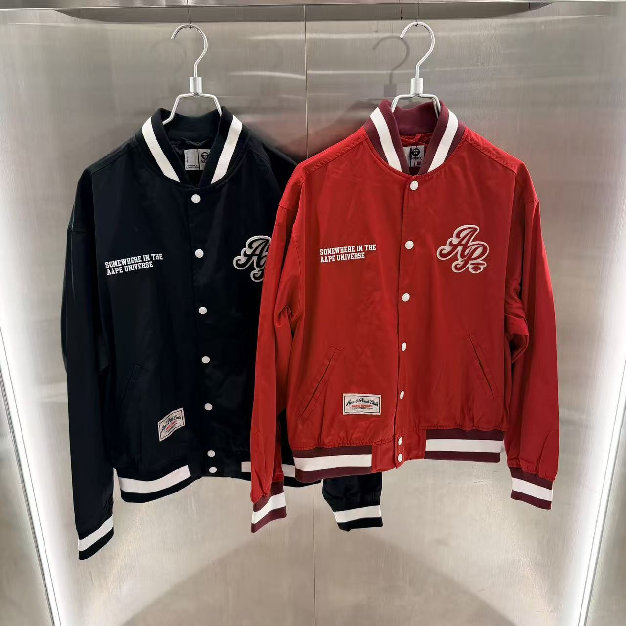 香港直郵 Aape 26春夏 男 字母刺繡美式復古摁扣棒球服外套7781