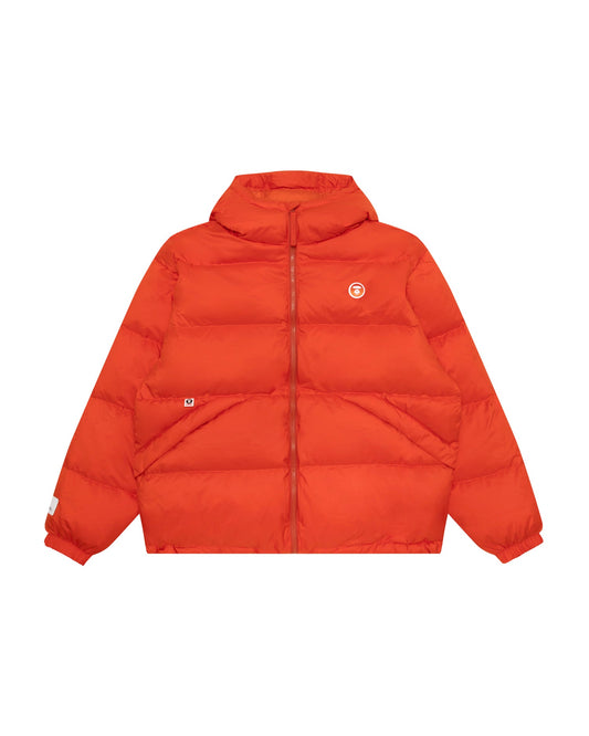 香港直郵 Aape 男裝 26秋冬牙刷繡徽章純色質感連帽羽絨服外套7787 AAPDNM7787XXR