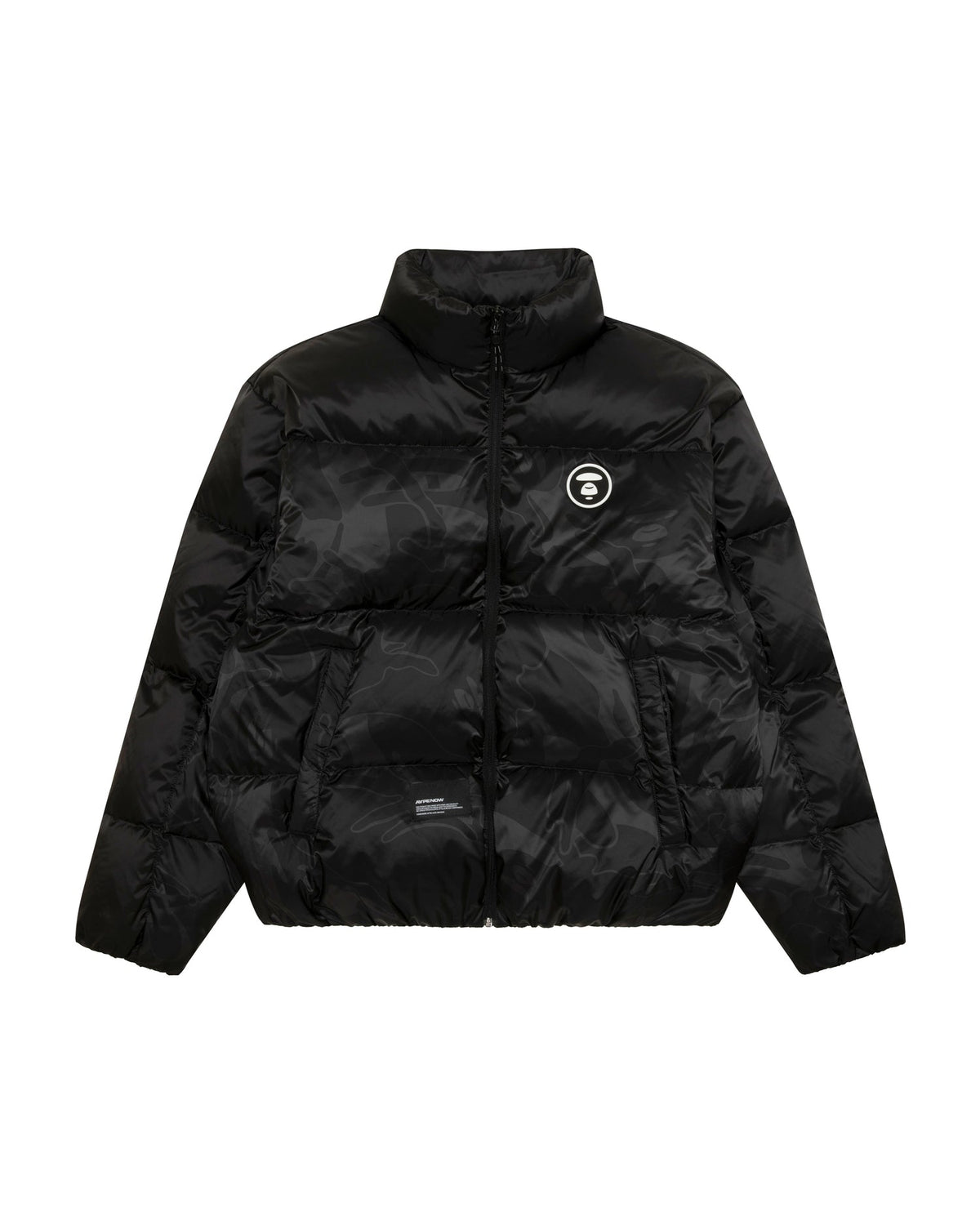 香港直郵 Aape 26秋冬 猿人徽章暗紋迷彩拼接立領羽絨服外套7788  AAPDNM7788XXR