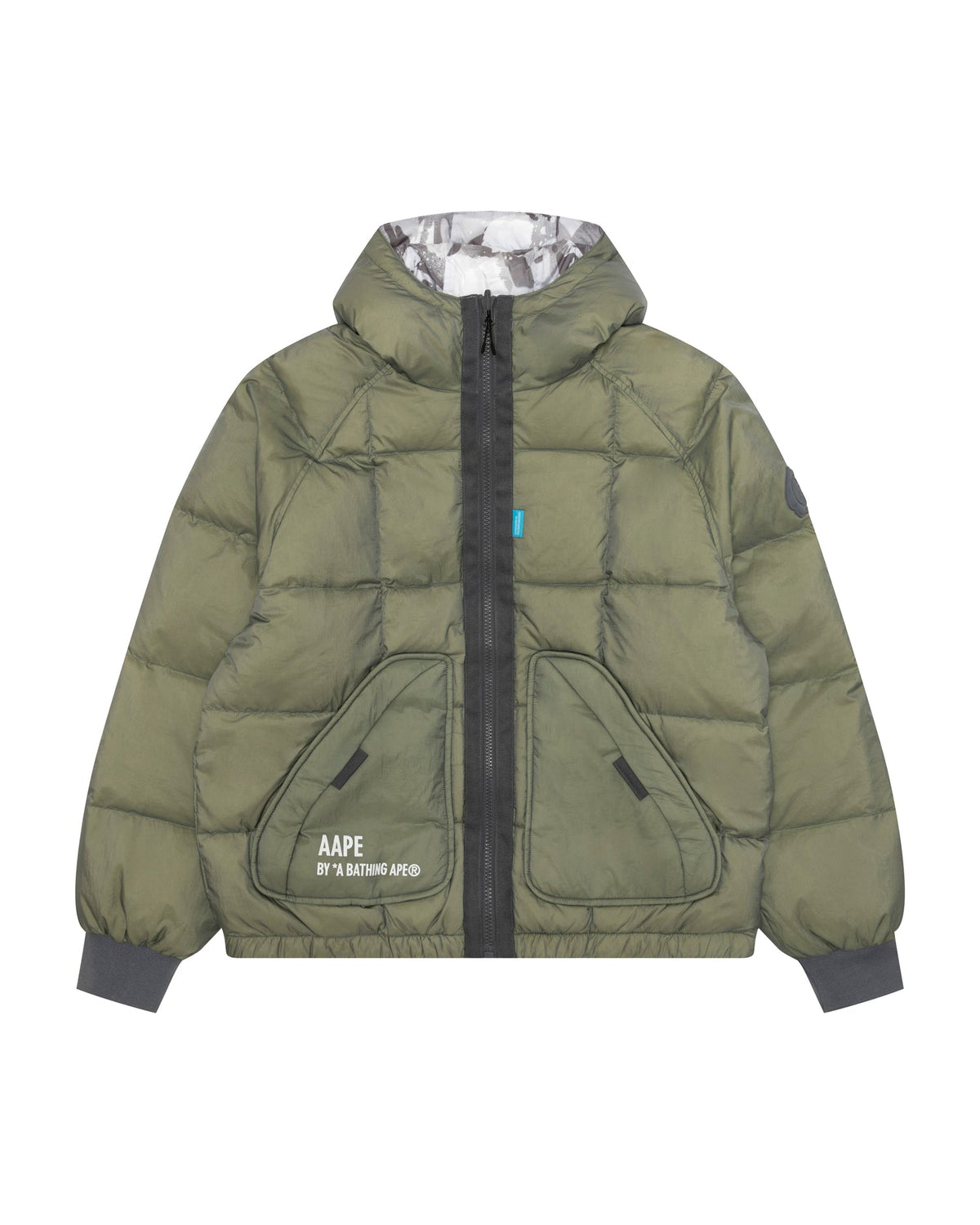 香港直邮 Aape 男裝 26秋冬雙面穿純色滑板猿人迷彩滿印羽絨服7804  AAPDNM7804XXR