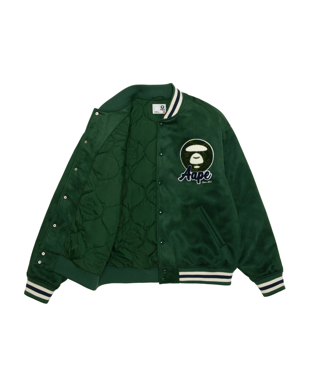 香港直郵 Aape 男装 26秋冬毛巾绣仿麂皮夹棉棒球服夹克外套7797 AAPJKM7797XXR