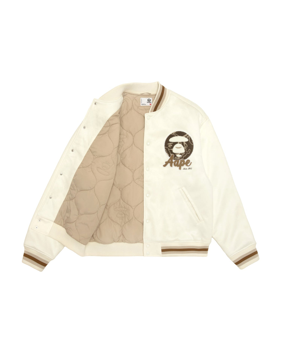 香港直郵 Aape 男装 26秋冬毛巾绣仿麂皮夹棉棒球服夹克外套7797 AAPJKM7797XXR