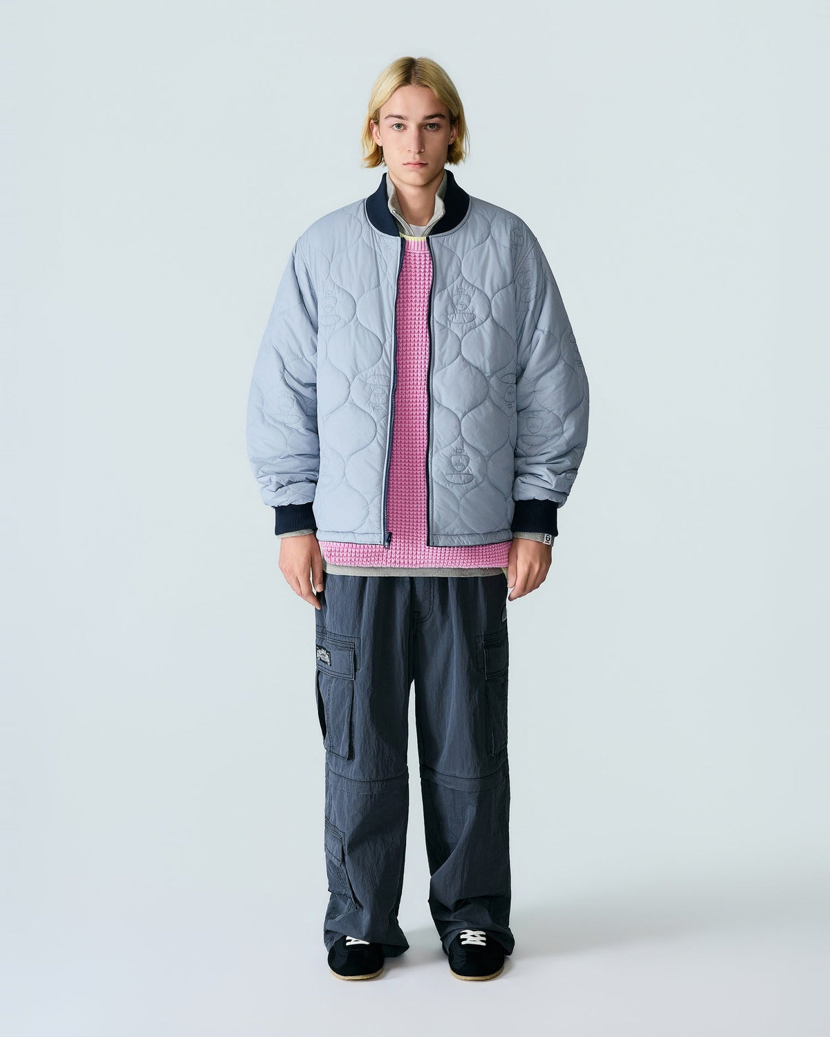 香港直郵 Aape  男裝秋冬水洗猿人迷彩牛仔夾克外套兩件套7811  AAPJKM7811XXR