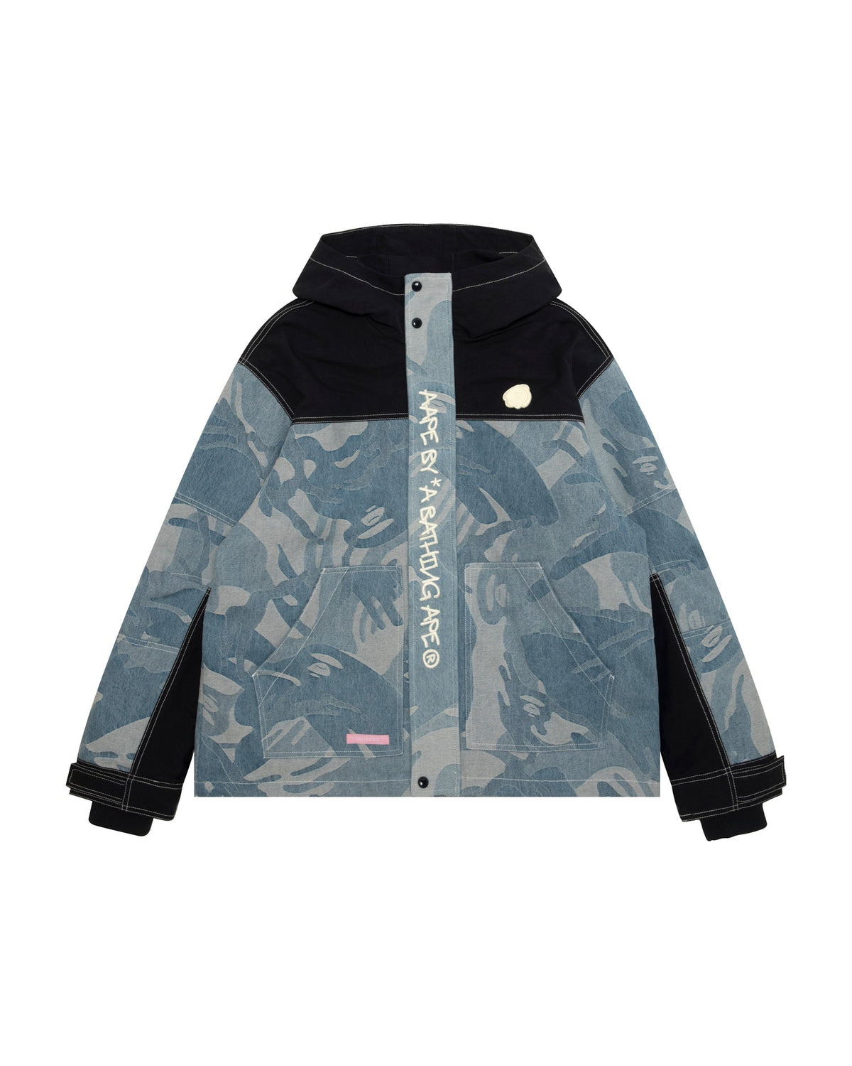 香港直郵 Aape  男裝秋冬水洗猿人迷彩牛仔夾克外套兩件套7811  AAPJKM7811XXR