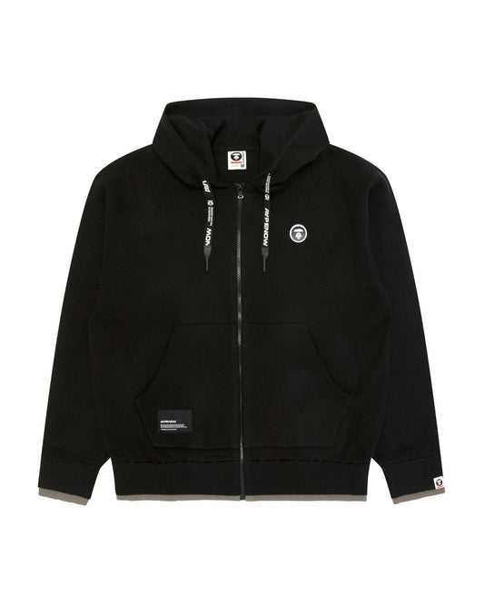 香港直郵 Aape 男装 26秋冬牙刷绣徽章假两件连帽拉链针织衫D387 AAPKNMD387XXR