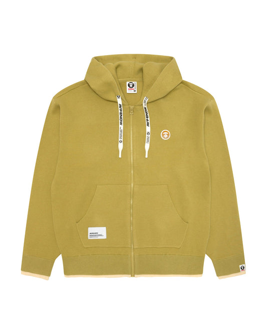 香港直郵 Aape 男装 26秋冬牙刷绣徽章假两件连帽拉链针织衫D387 AAPKNMD387XXR