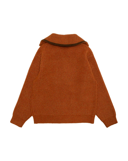 香港直郵 Aape 26秋冬 迷彩毛巾繡徽章青果領拉鏈粗紗針織衫E337  AAPKNME337XXR