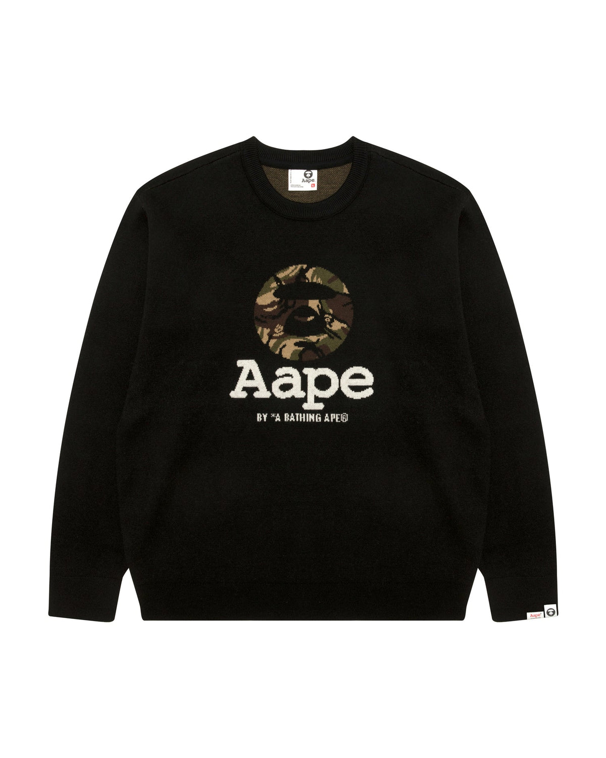 香港直郵 Aape 男裝 26秋冬迷彩猿人字母提花毛衣針織衫E339 AAPKNME339XXR