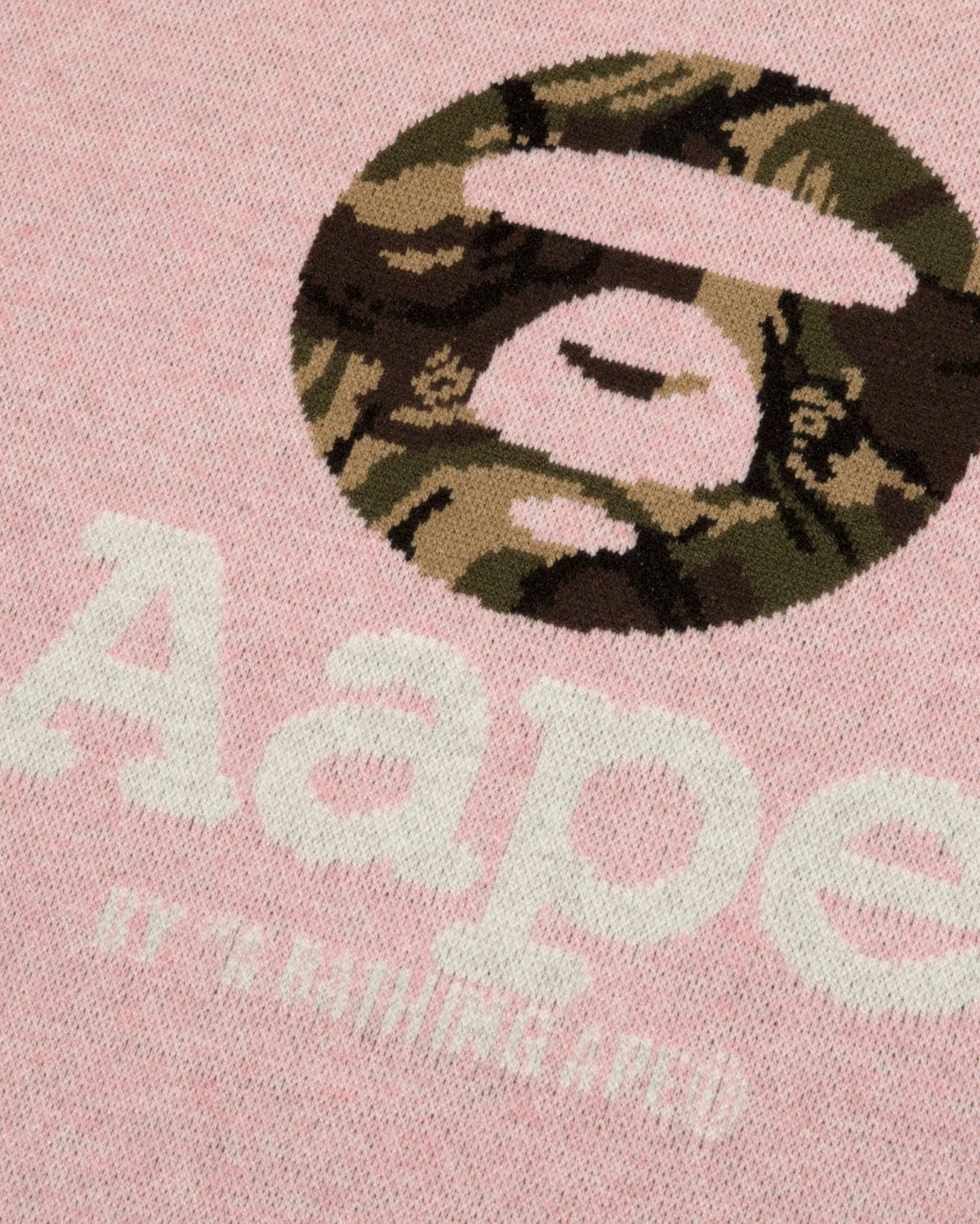 香港直郵 Aape 男裝 26秋冬迷彩猿人字母提花毛衣針織衫E339 AAPKNME339XXR