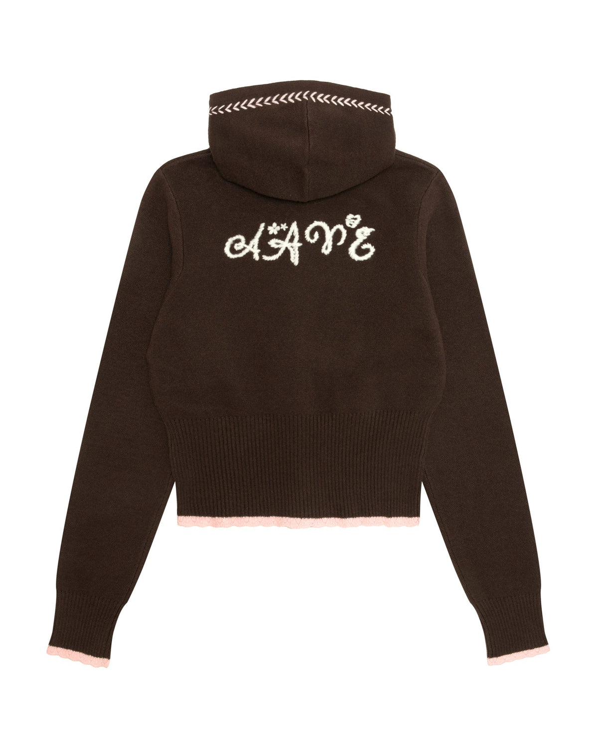香港直郵 Aape 女装 26秋冬心型小狗猿人刺绣连帽拉链针织衫E360 AAPKNWE360XXR