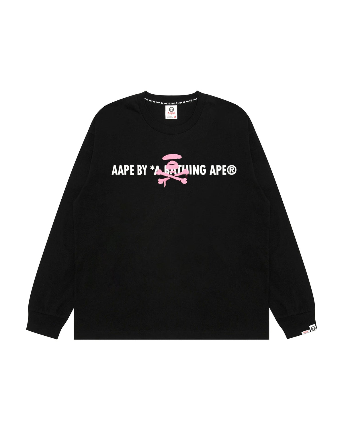 香港直郵 Aape 男装 26秋冬美式街头喷墨涂鸦猿人刺绣潮流长袖T恤  AAPLTM1970XXR