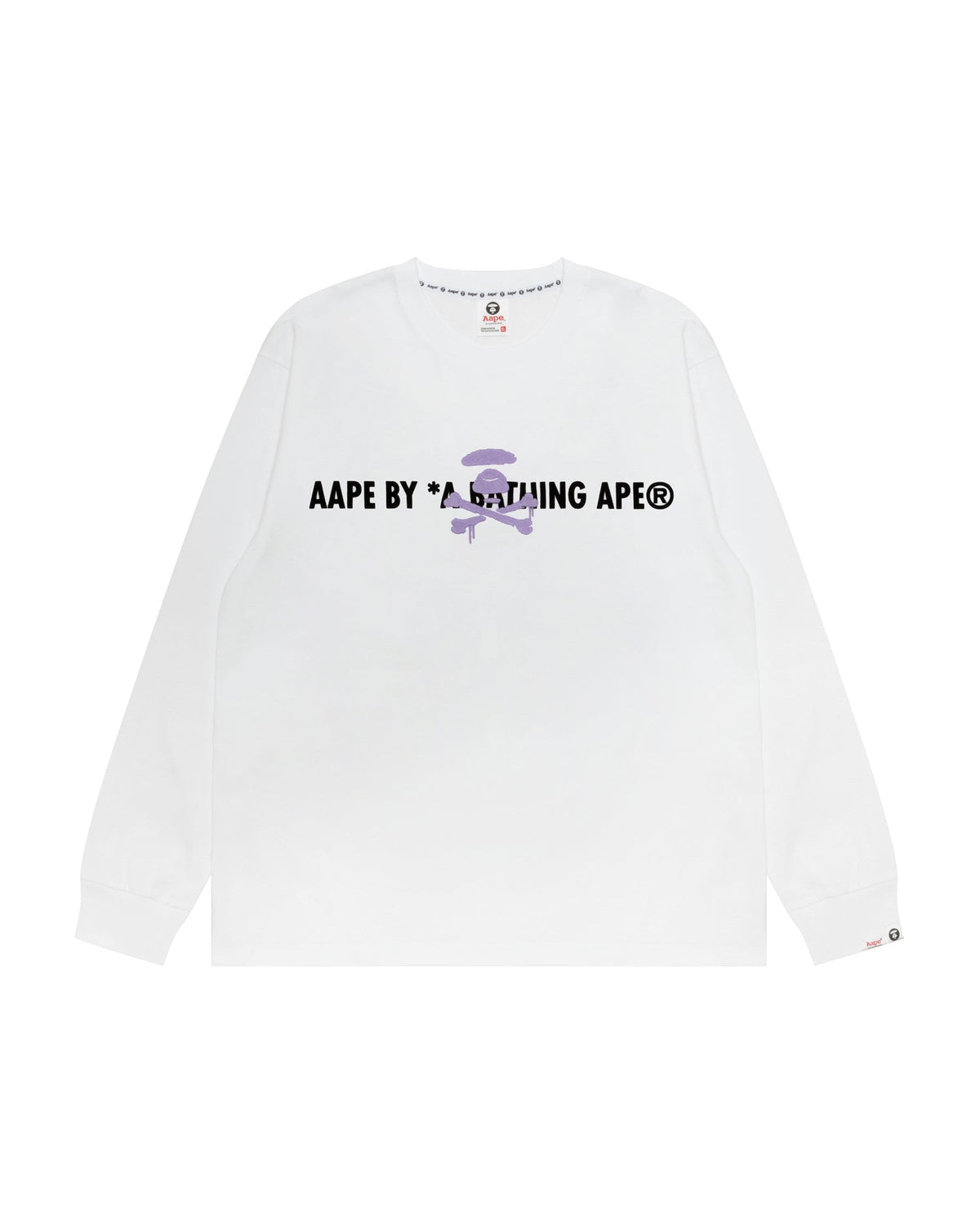 香港直郵 Aape 男装 26秋冬美式街头喷墨涂鸦猿人刺绣潮流长袖T恤  AAPLTM1970XXR