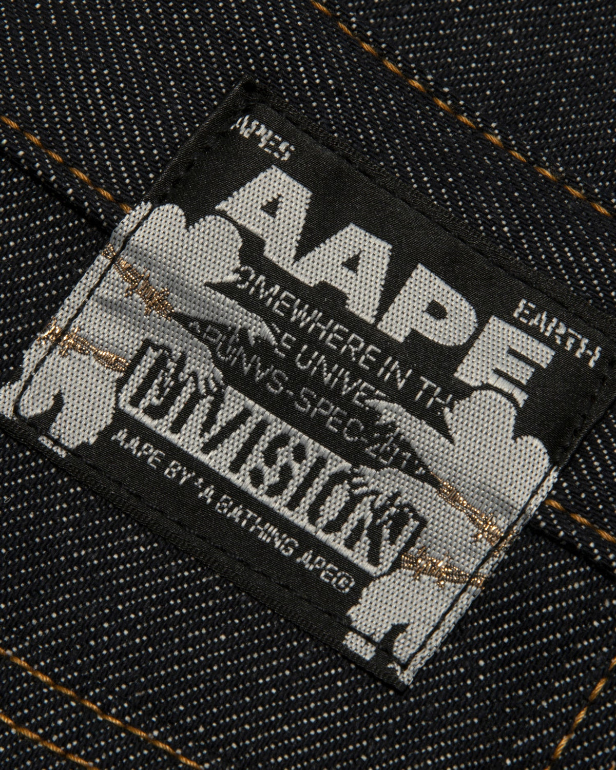 香港直郵 Aape 男裝 26秋冬3D立體剪裁字母刺繡原色牛仔褲D657 AAPPTMD657XXR