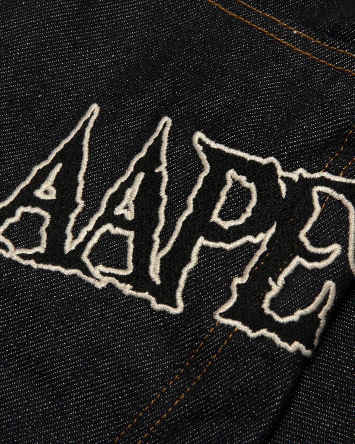 香港直郵 Aape 男裝 26秋冬3D立體剪裁字母刺繡原色牛仔褲D657 AAPPTMD657XXR