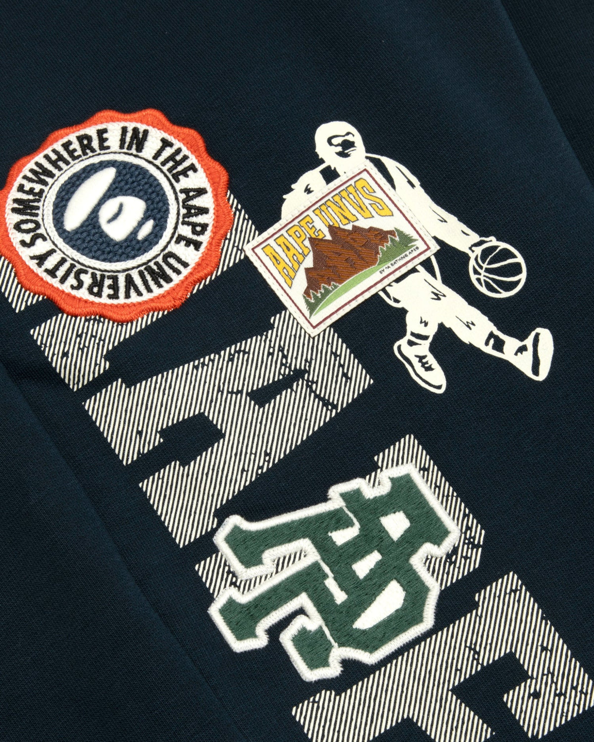 香港直郵 Aape 男裝 26秋冬刺繡章猿人籃球迷彩口袋加絨衛褲D662 AAPPTMD662XXR