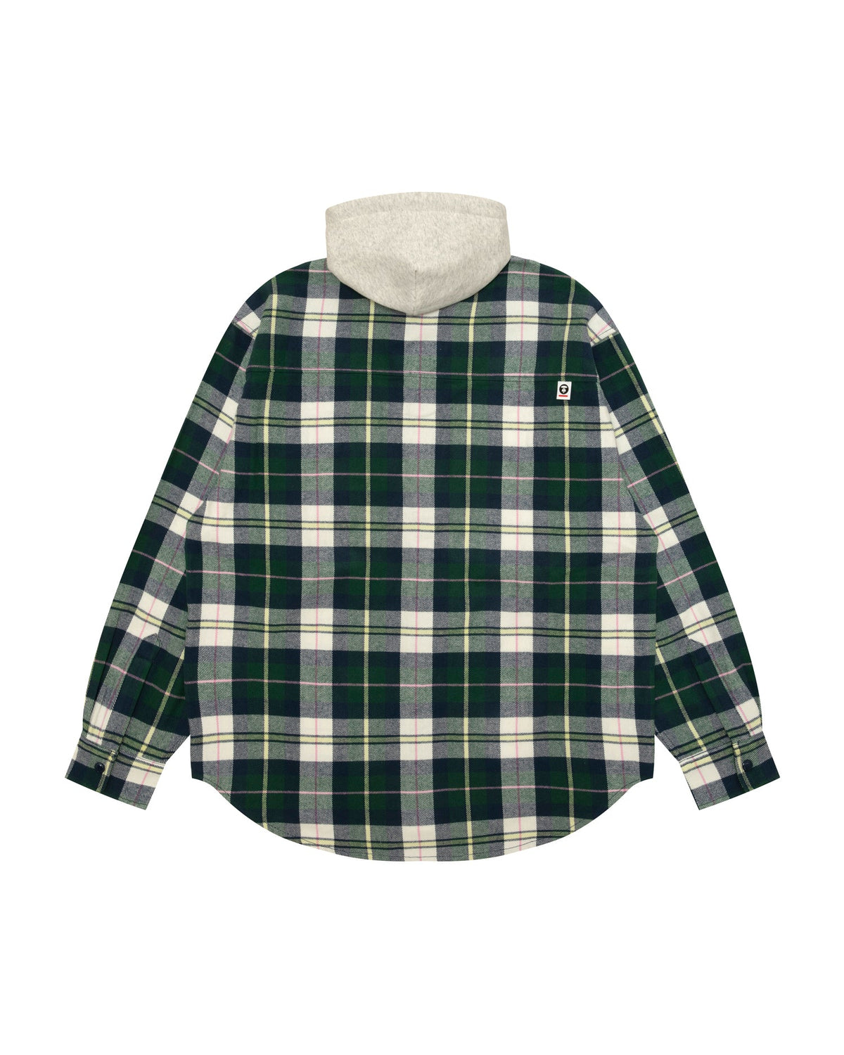 香港直郵 Aape 男裝 26秋冬 猿人刺繡章可拆卸帽撞色格紋襯8587 AAPSTM8587XXR