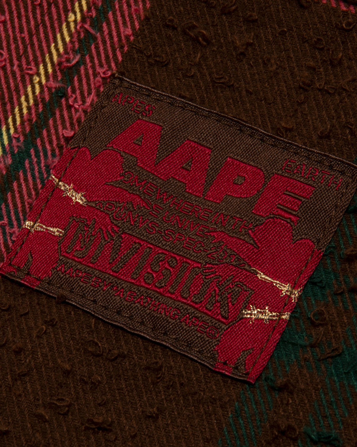 香港直郵 Aape 男裝 26秋冬復古做舊毛邊格紋工裝長袖襯衫8592 AAPSTM8592XXR