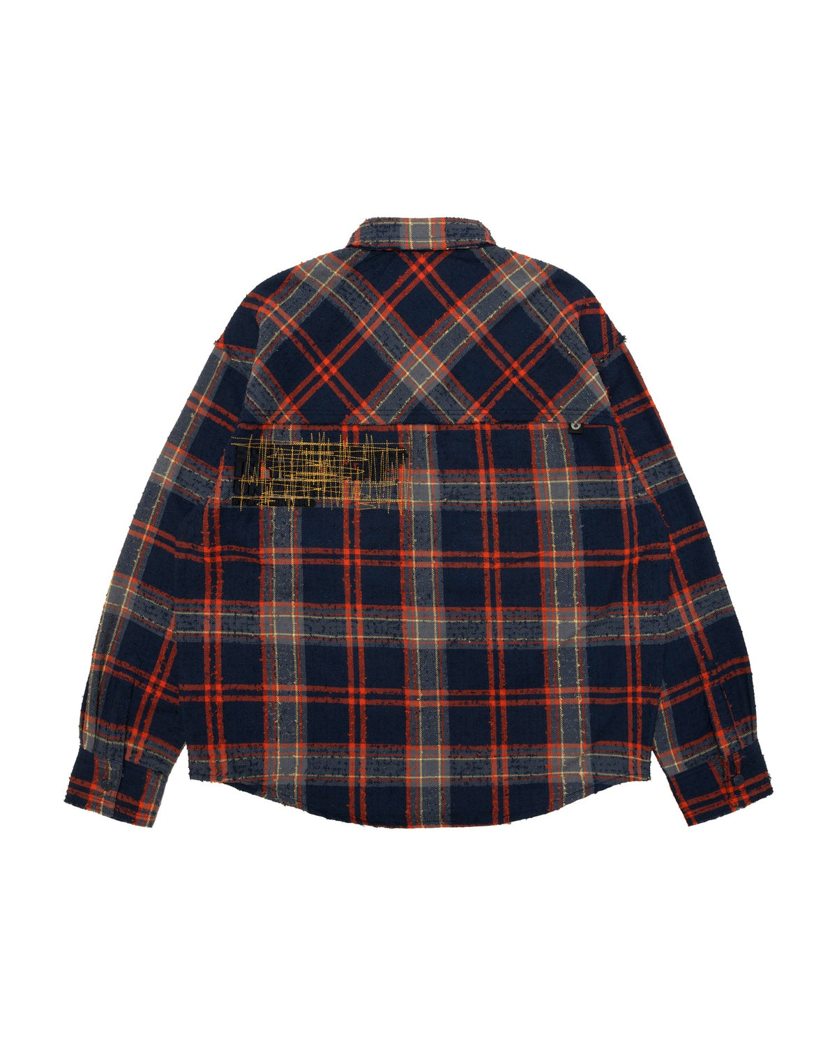 香港直郵 Aape 男裝 26秋冬復古做舊毛邊格紋工裝長袖襯衫8592 AAPSTM8592XXR