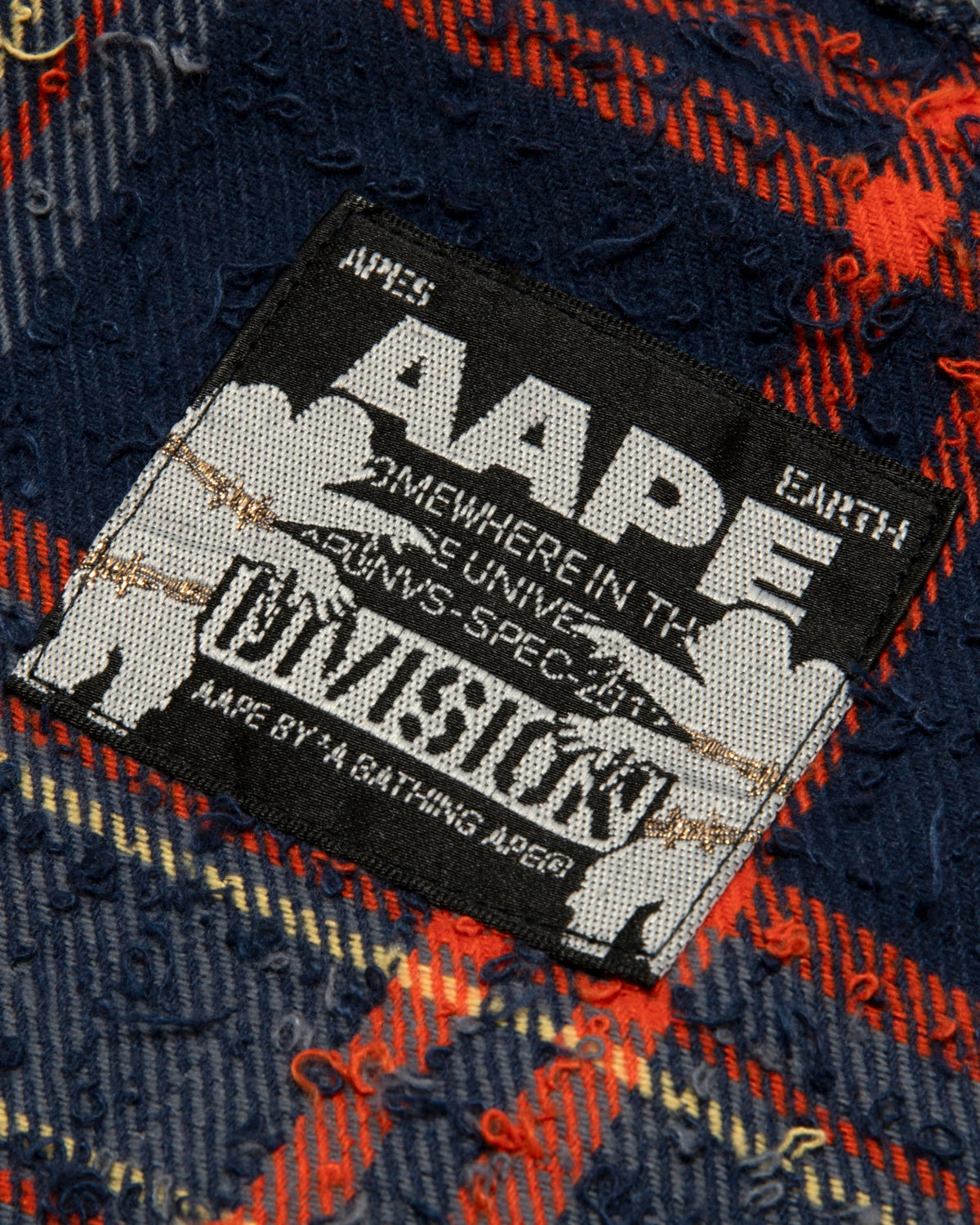 香港直郵 Aape 男裝 26秋冬復古做舊毛邊格紋工裝長袖襯衫8592 AAPSTM8592XXR