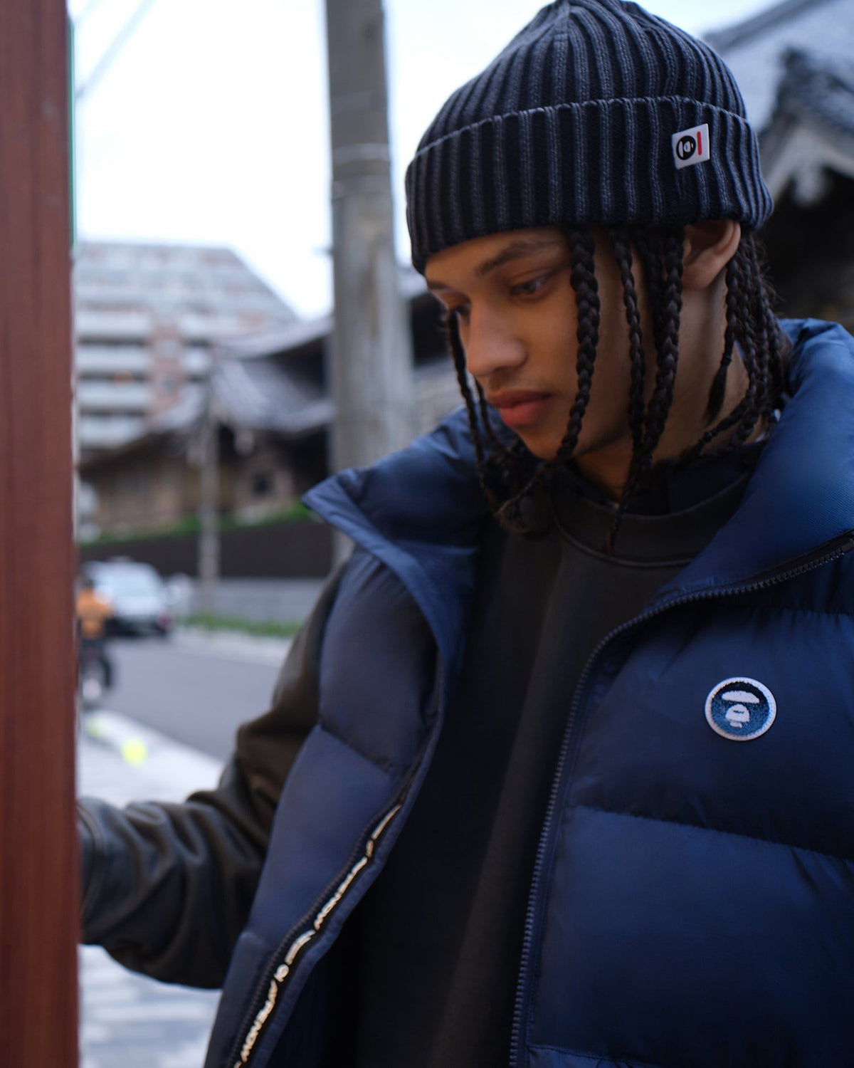 香港直郵 Aape 男装 26秋冬猿人刺绣章水洗做旧加绒质感圆领卫衣D375 AAPSWMD375XXR