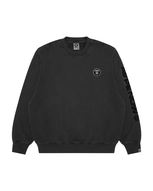 香港直郵 Aape 男装 26秋冬猿人刺绣章水洗做旧加绒质感圆领卫衣D375 AAPSWMD375XXR