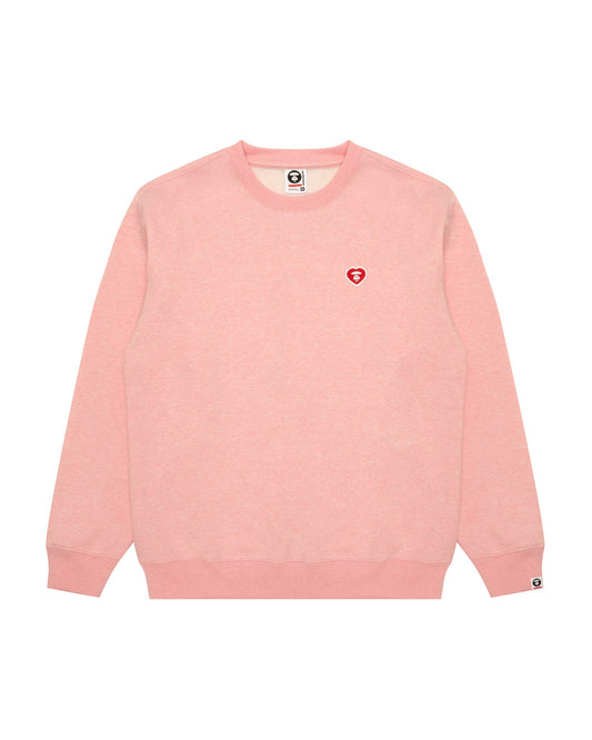 香港直郵 Aape 26秋冬 心型猿人刺繡圓領加絨簡約質感衛衣D376 AAPSWMD376XAR