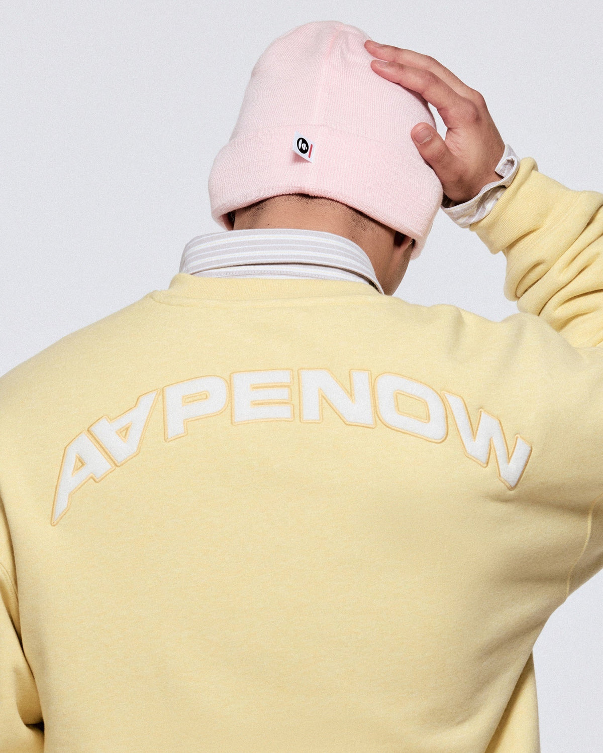 香港直郵 Aape 26秋冬 心型猿人刺繡圓領加絨簡約質感衛衣D376 AAPSWMD376XAR