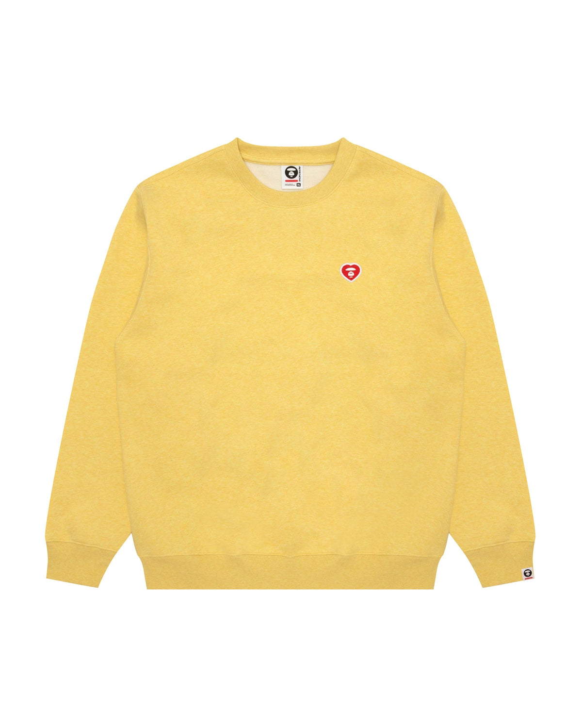 香港直郵 Aape 26秋冬 心型猿人刺繡圓領加絨簡約質感衛衣D376 AAPSWMD376XAR