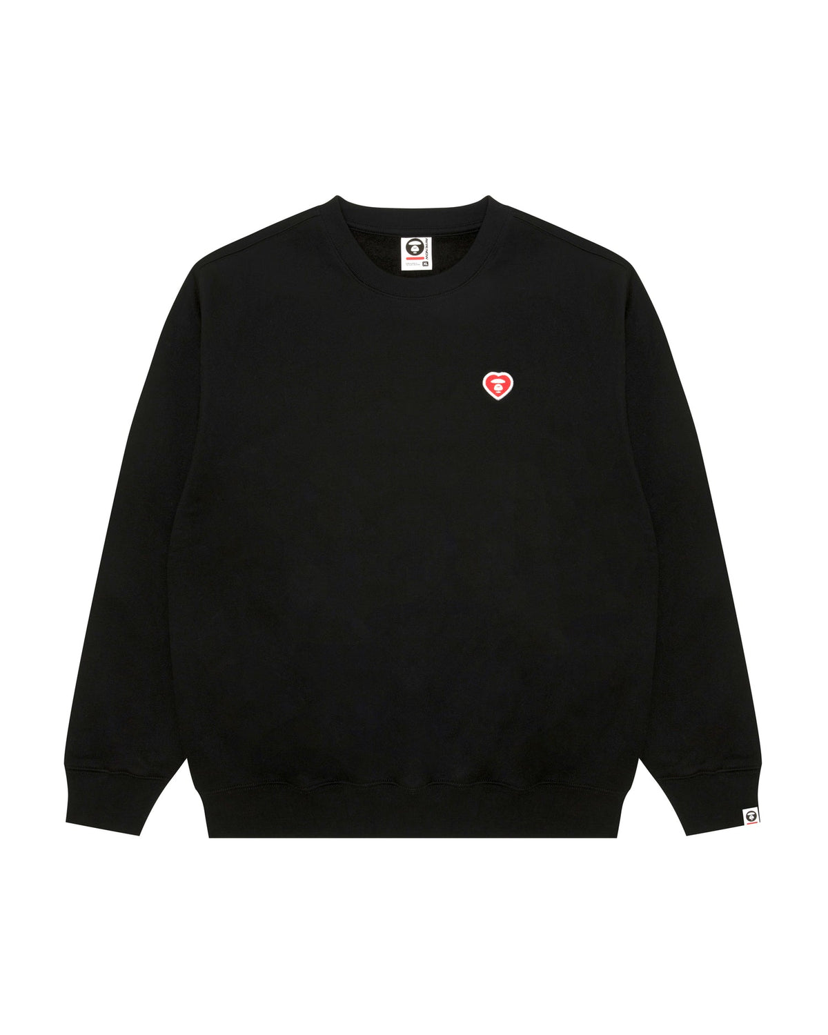 香港直郵 Aape 26秋冬 心型猿人刺繡圓領加絨簡約質感衛衣D376 AAPSWMD376XXR