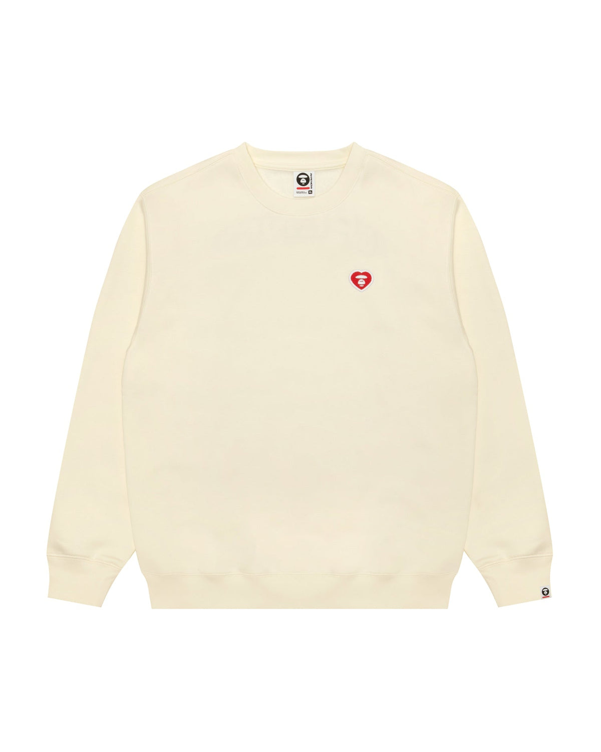 香港直郵 Aape 26秋冬 心型猿人刺繡圓領加絨簡約質感衛衣D376 AAPSWMD376XXR