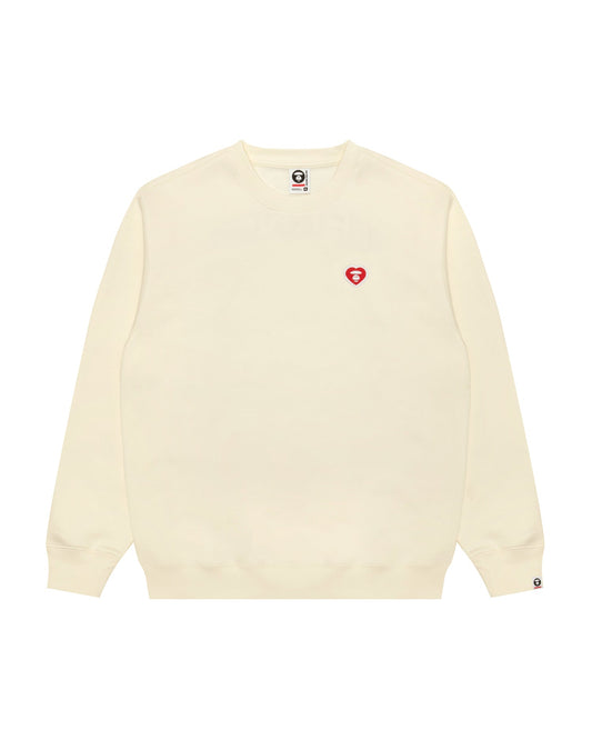 香港直郵 Aape 26秋冬 心型猿人刺繡圓領加絨簡約質感衛衣D376 AAPSWMD376XXR