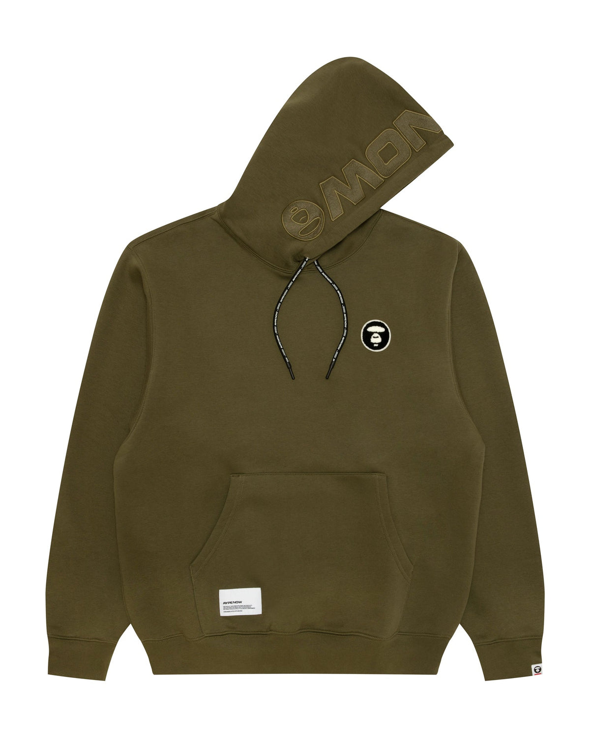 香港直郵 Aape 26秋冬 巾繡猿人徽章加絨連帽純色連帽衛衣D378 AAPSWMD378XXR