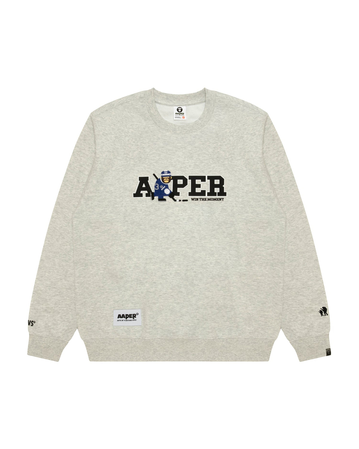 香港直郵 Aape 男装 26秋冬冰球猿人军团刺绣印花趣味圆领卫衣D390 AAPSWMD390XAR