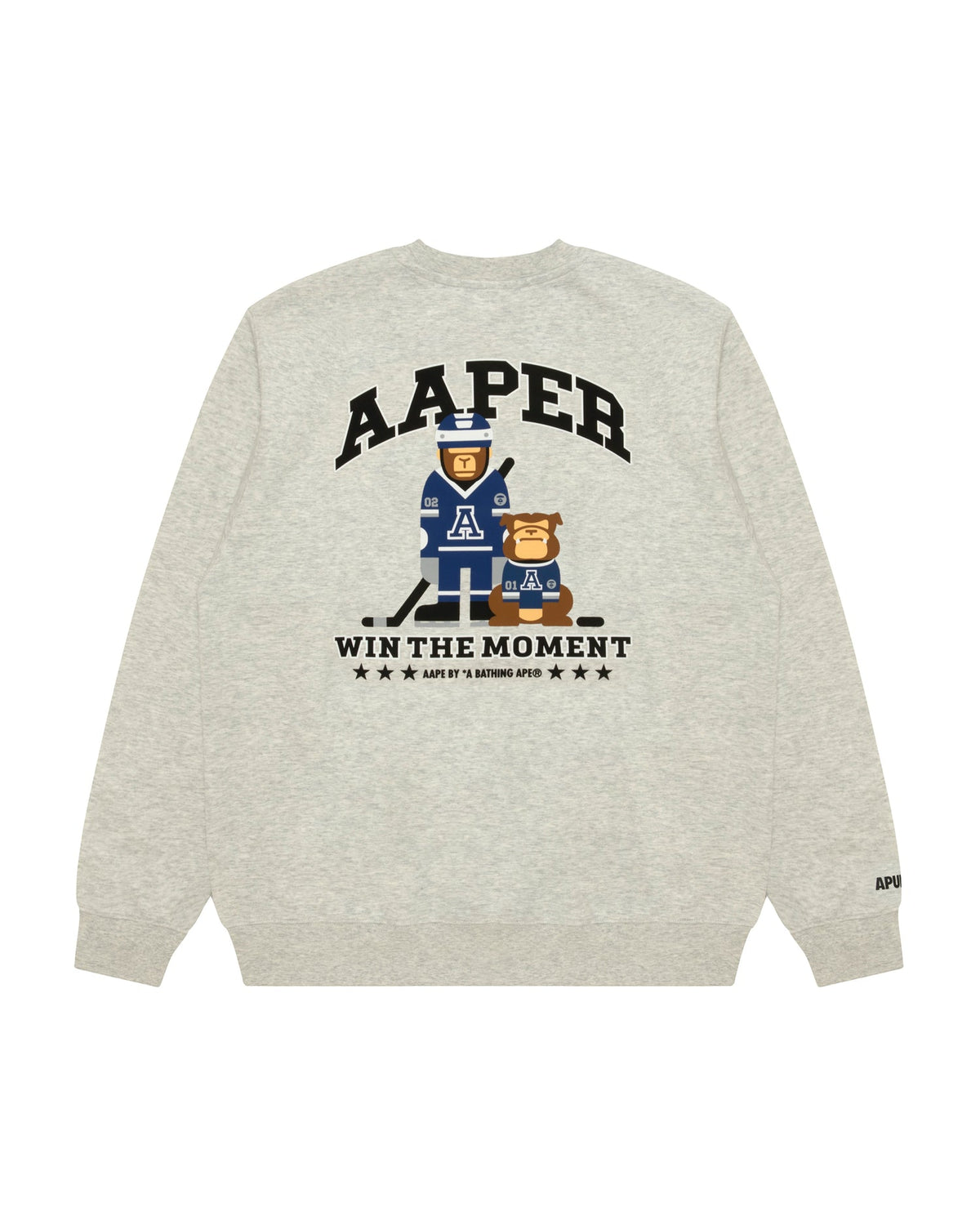 香港直郵 Aape 男装 26秋冬冰球猿人军团刺绣印花趣味圆领卫衣D390 AAPSWMD390XAR