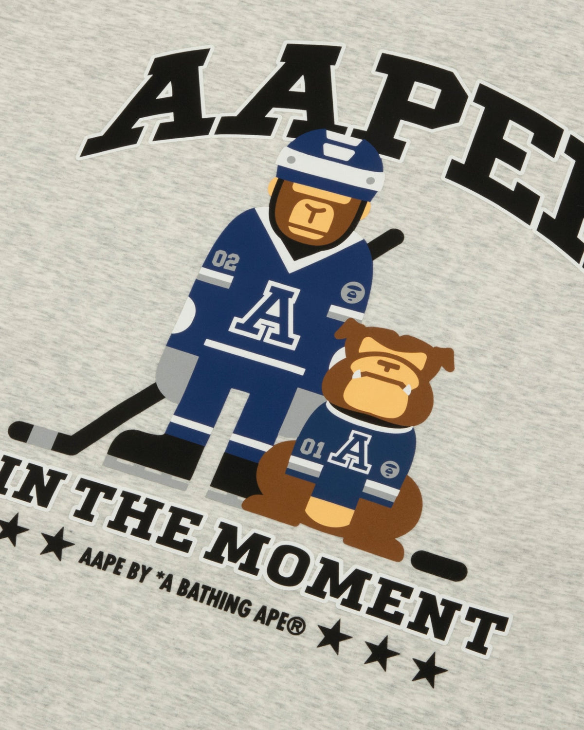 香港直郵 Aape 男装 26秋冬冰球猿人军团刺绣印花趣味圆领卫衣D390 AAPSWMD390XAR