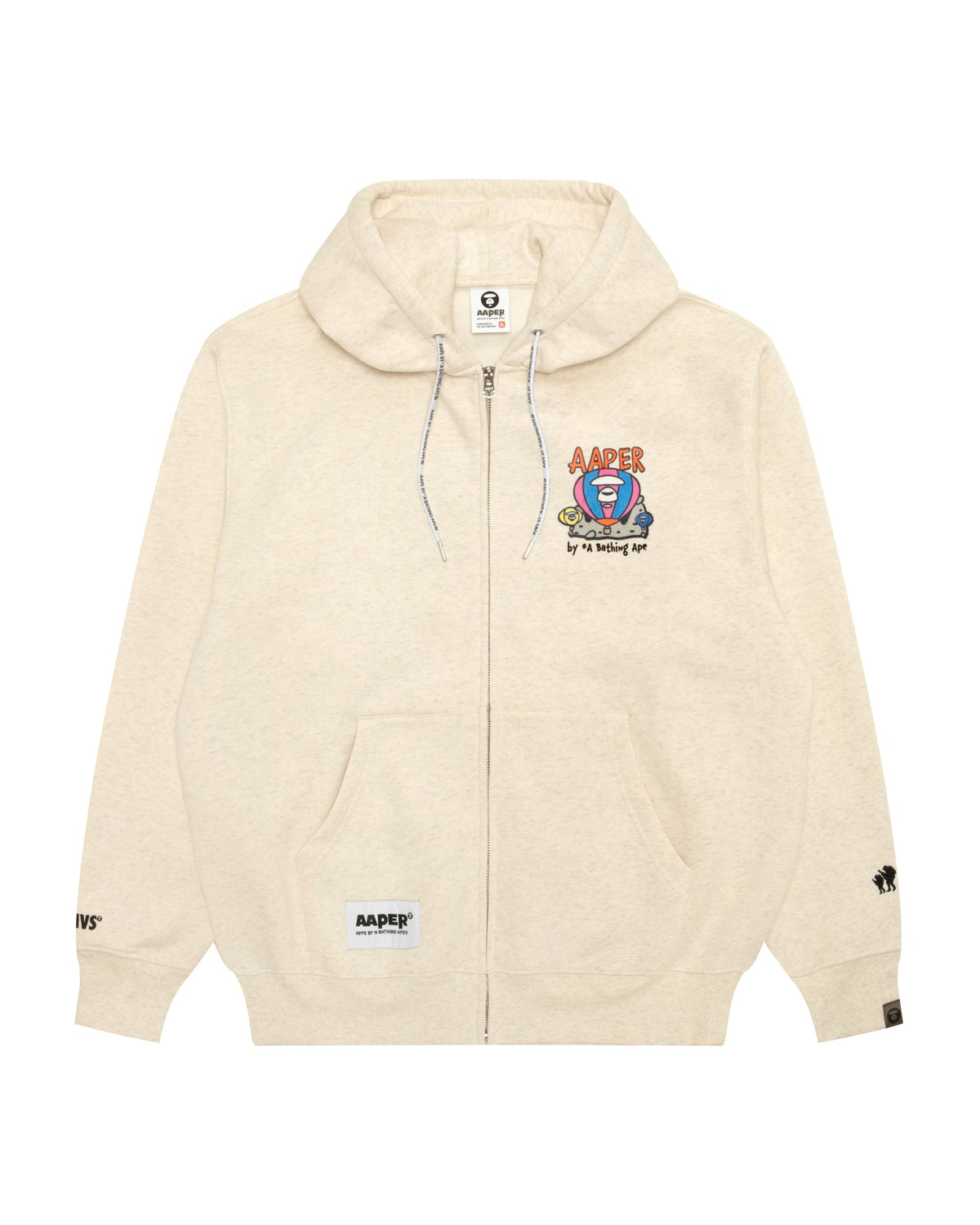 Aape 男裝 秋冬卡通猿人印花寬鬆休閒連帽拉鍊衛衣D397 AAPSWMD397XAR