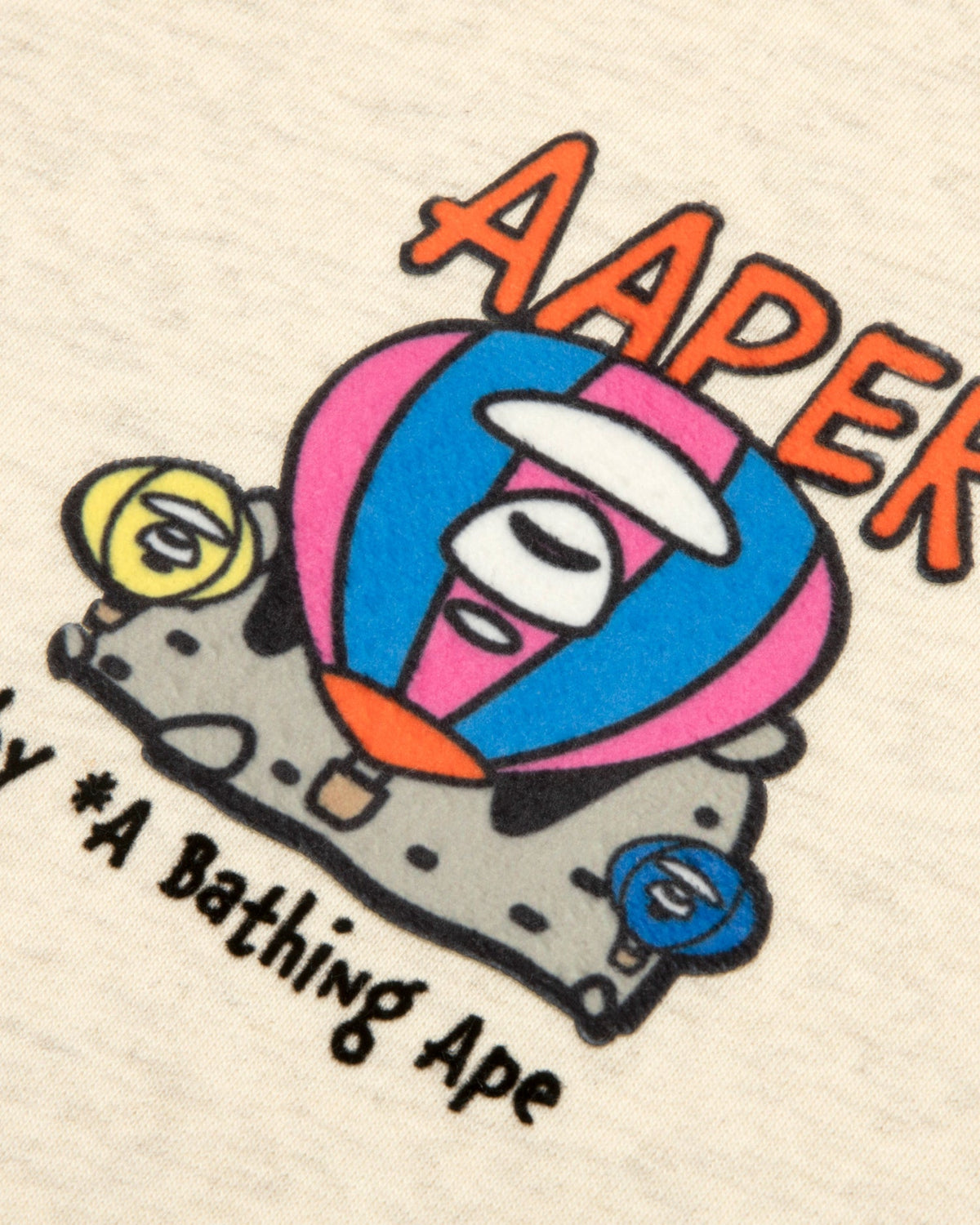 Aape 男裝 秋冬卡通猿人印花寬鬆休閒連帽拉鍊衛衣D397 AAPSWMD397XAR