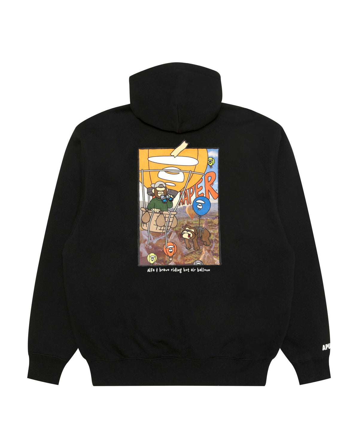 Aape 男裝秋冬卡通猿人印花寬鬆休閒連帽拉鍊衛衣D397 sweater AAPSWMD397XXR