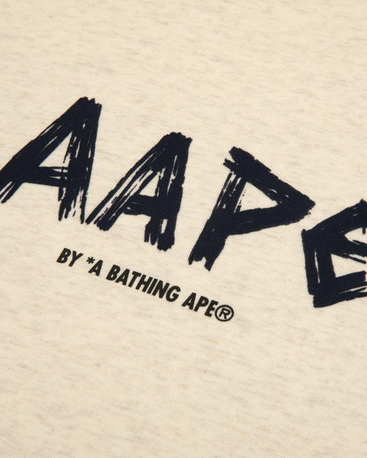 香港直郵 Aape 男裝 26秋冬鐵絲網字母印花寬鬆加絨休閒圓領衛衣E301 米色 AAPSWME301XAR