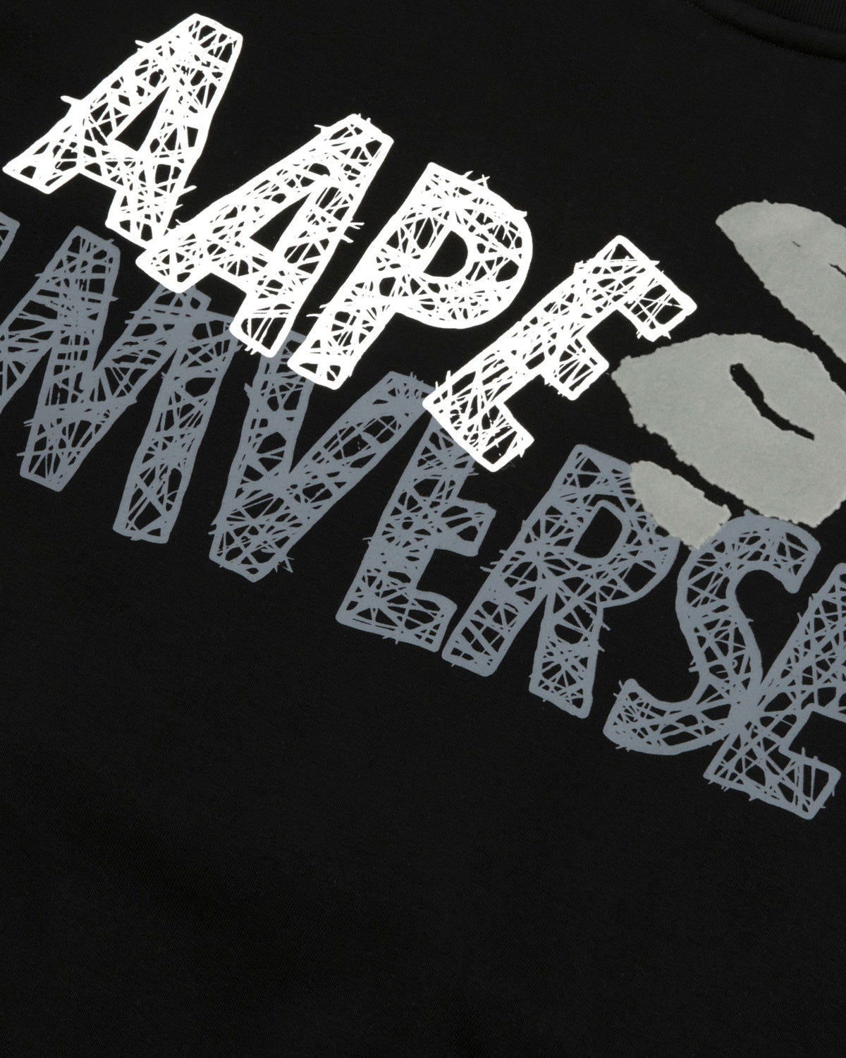 香港直郵 Aape 男裝 26秋冬鐵絲網字母印花寬鬆加絨休閒圓領衛衣E301 AAPSWME301XXR