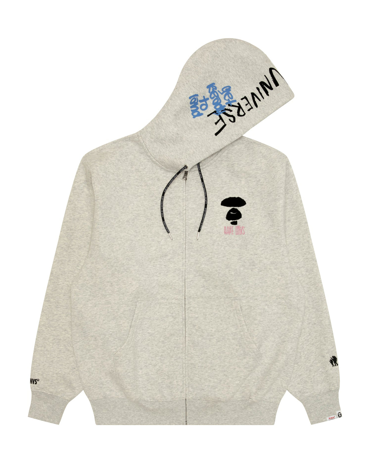 香港直郵 Aape 男裝 26秋冬猿人字母印花加絨休閒連帽拉鏈衛衣E305 sweater AAPSWME305XAR