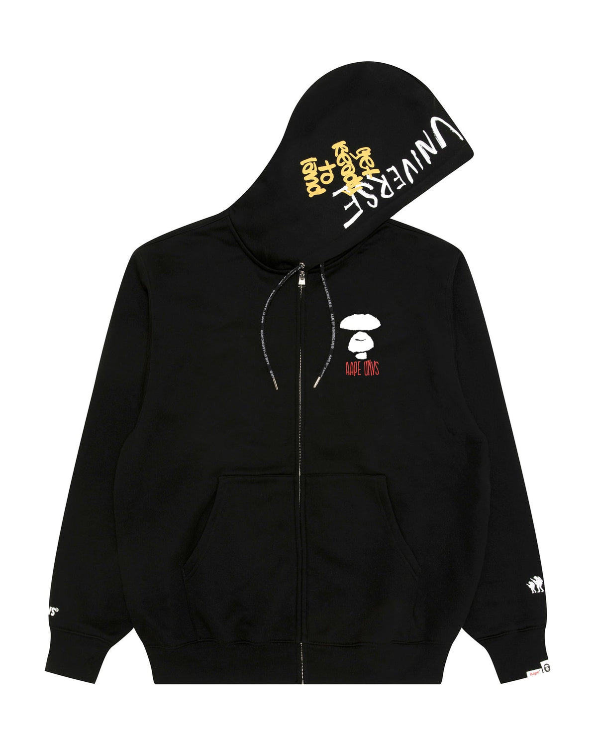 香港直郵 Aape 男裝 26秋冬猿人字母印花加絨休閒連帽拉鏈衛衣E305 AAPSWME305XXR
