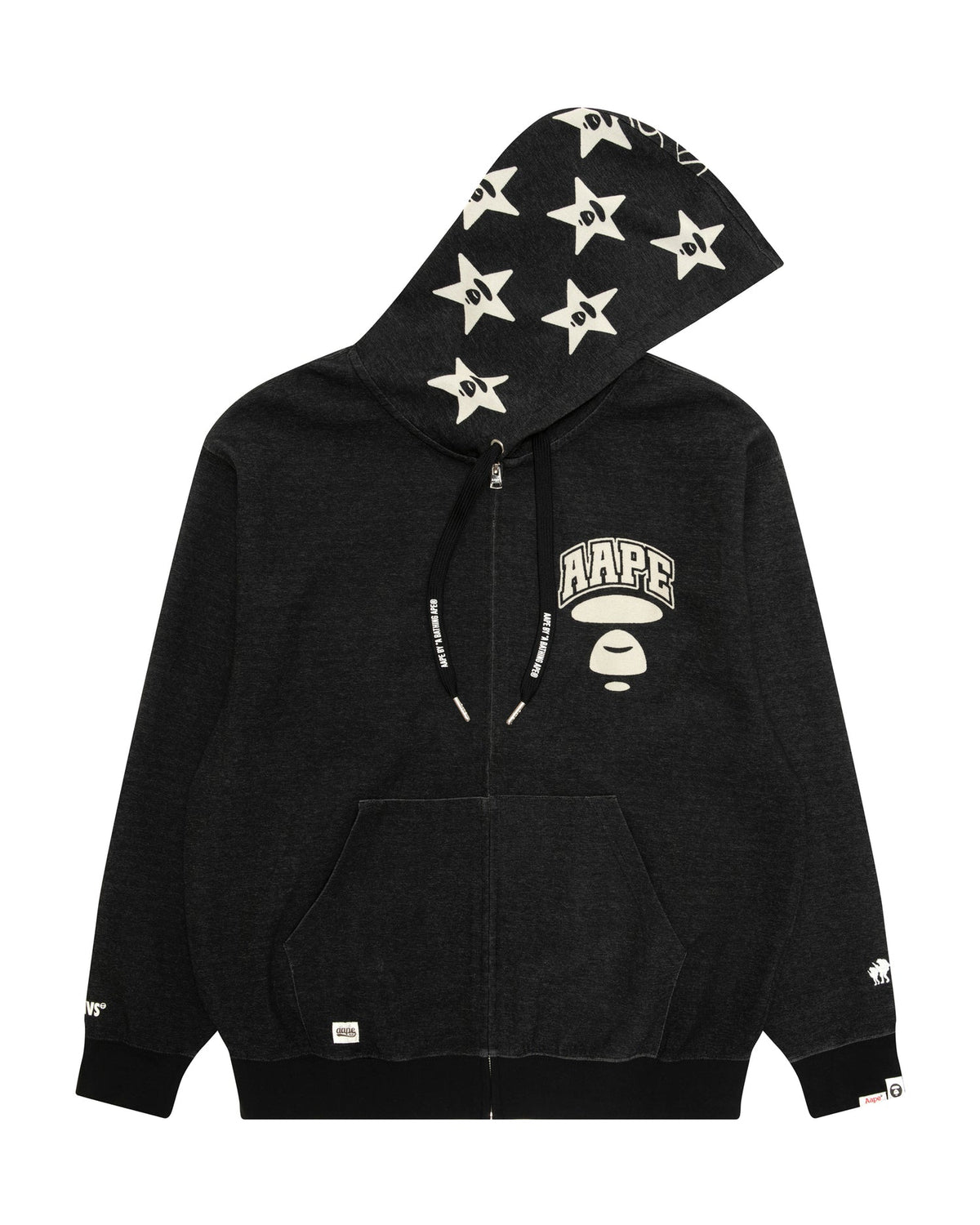 香港直郵 Aape 男裝 26秋冬猿人星星連帽拉鏈休閒開衫外套衛衣E314 AAPSWME314XXR