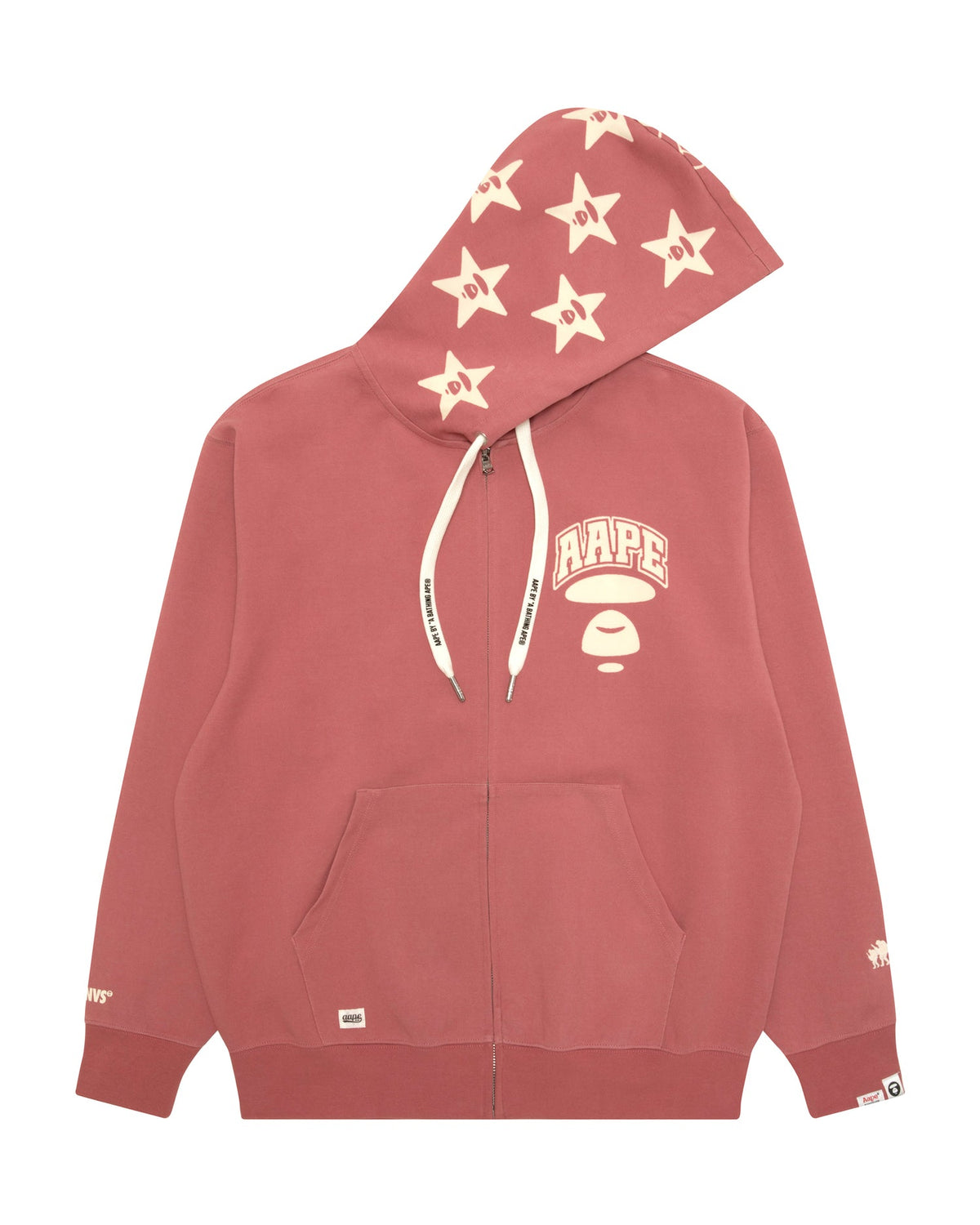 香港直郵 Aape 男裝 26秋冬猿人星星連帽拉鏈休閒開衫外套衛衣E314 AAPSWME314XXR